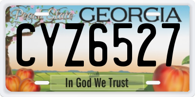 GA license plate CYZ6527