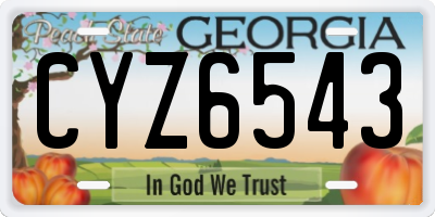 GA license plate CYZ6543