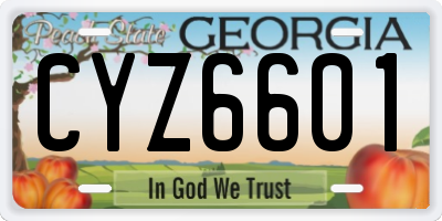 GA license plate CYZ6601