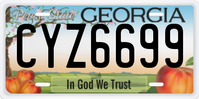 GA license plate CYZ6699
