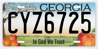 GA license plate CYZ6725