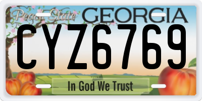 GA license plate CYZ6769