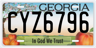 GA license plate CYZ6796