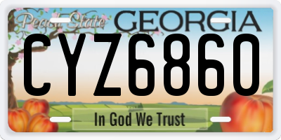 GA license plate CYZ6860