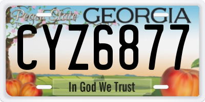 GA license plate CYZ6877