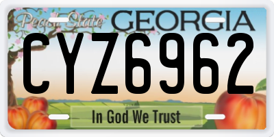 GA license plate CYZ6962