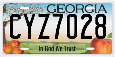 GA license plate CYZ7028