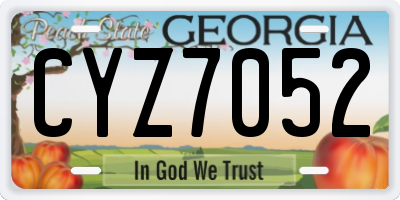 GA license plate CYZ7052