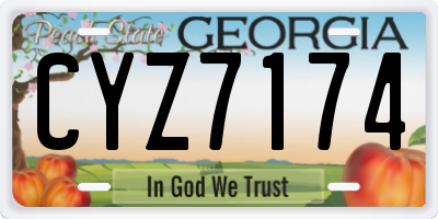 GA license plate CYZ7174