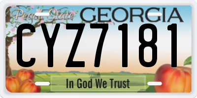 GA license plate CYZ7181