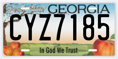 GA license plate CYZ7185