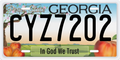 GA license plate CYZ7202