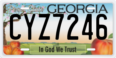GA license plate CYZ7246