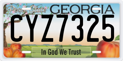 GA license plate CYZ7325