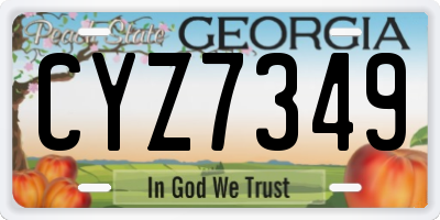 GA license plate CYZ7349