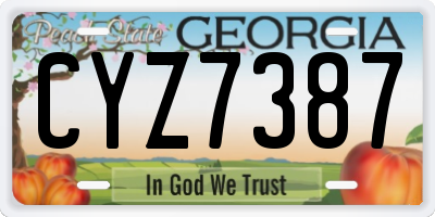 GA license plate CYZ7387