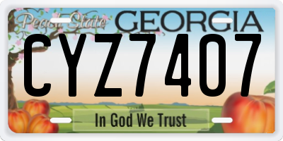 GA license plate CYZ7407