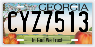GA license plate CYZ7513