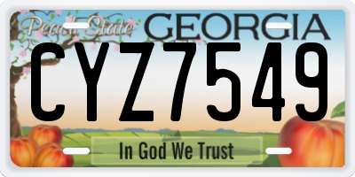 GA license plate CYZ7549