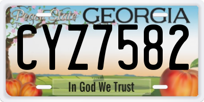 GA license plate CYZ7582