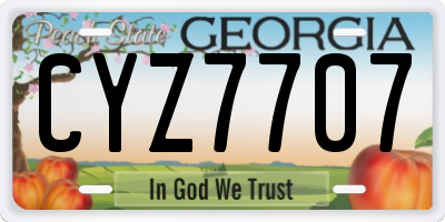 GA license plate CYZ7707