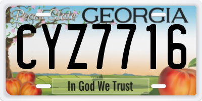 GA license plate CYZ7716