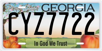GA license plate CYZ7722