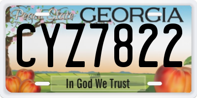 GA license plate CYZ7822