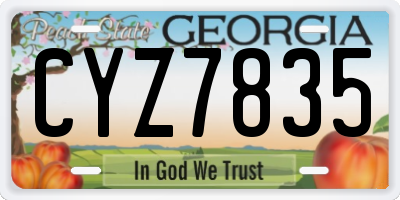 GA license plate CYZ7835