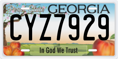 GA license plate CYZ7929