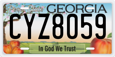 GA license plate CYZ8059
