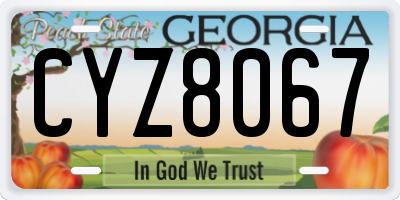 GA license plate CYZ8067