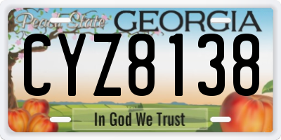 GA license plate CYZ8138
