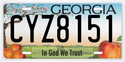 GA license plate CYZ8151