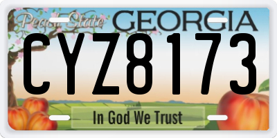 GA license plate CYZ8173