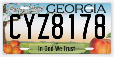 GA license plate CYZ8178