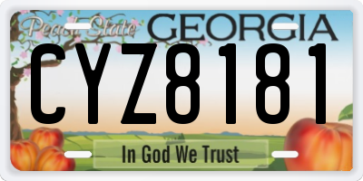 GA license plate CYZ8181