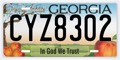 GA license plate CYZ8302
