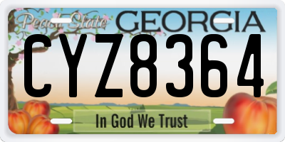 GA license plate CYZ8364
