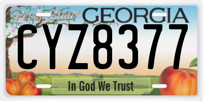 GA license plate CYZ8377