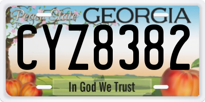 GA license plate CYZ8382