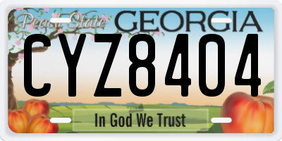 GA license plate CYZ8404
