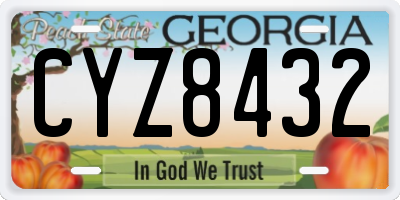 GA license plate CYZ8432