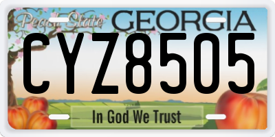 GA license plate CYZ8505