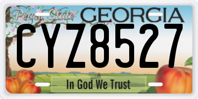 GA license plate CYZ8527