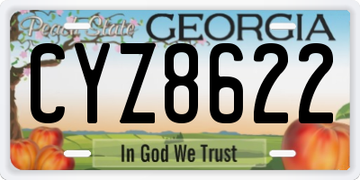 GA license plate CYZ8622
