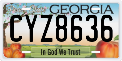 GA license plate CYZ8636