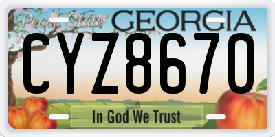 GA license plate CYZ8670