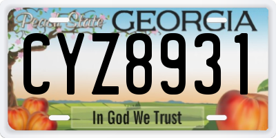 GA license plate CYZ8931