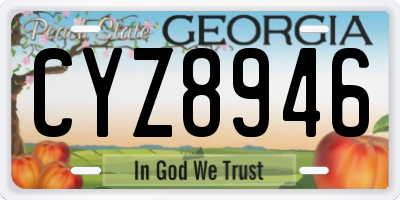 GA license plate CYZ8946